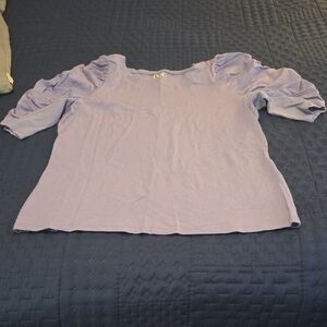 EUC WORTHINGTON LAVENDER RUCHED SLEEVE BLOUSE-SIZE XL